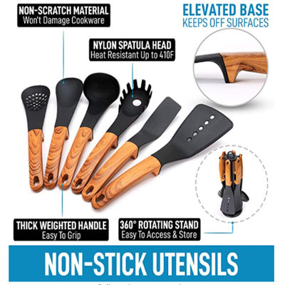 Non Stick Nylon Cooking Utensil Set Odorless Pigmentfree Heat Resistant