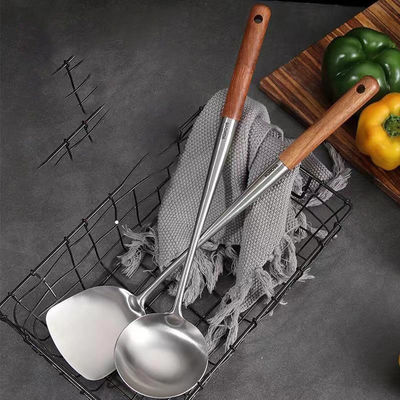 Extended Handle Rosewood 304 Spatula Stainless Steel Kitchen Utensils